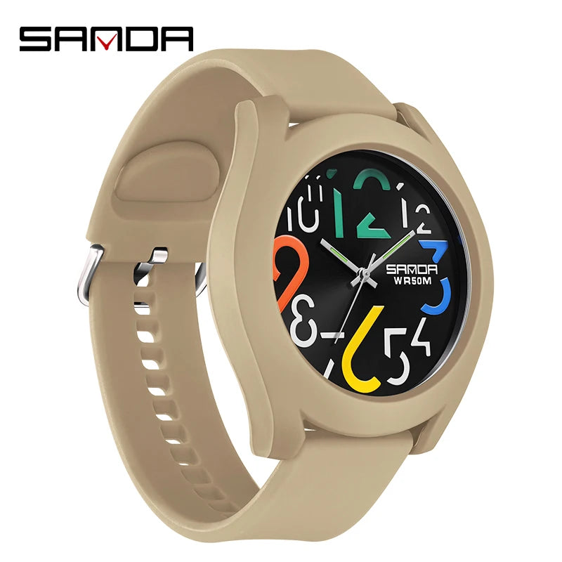 Sanda Men'S Watch Silicone Strap
