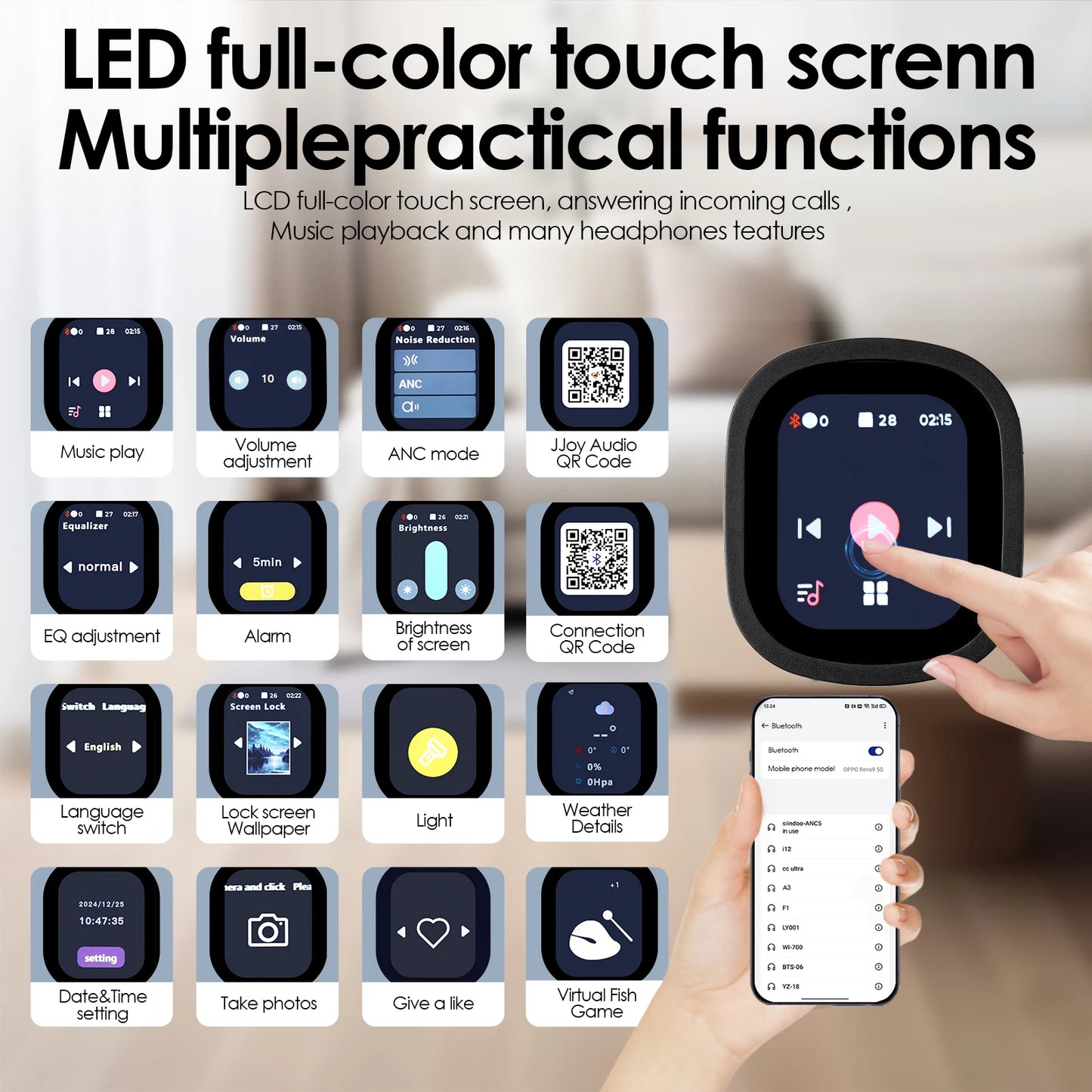 Siindoo JH-ANC930Plus Hybrid Wireless Headphone