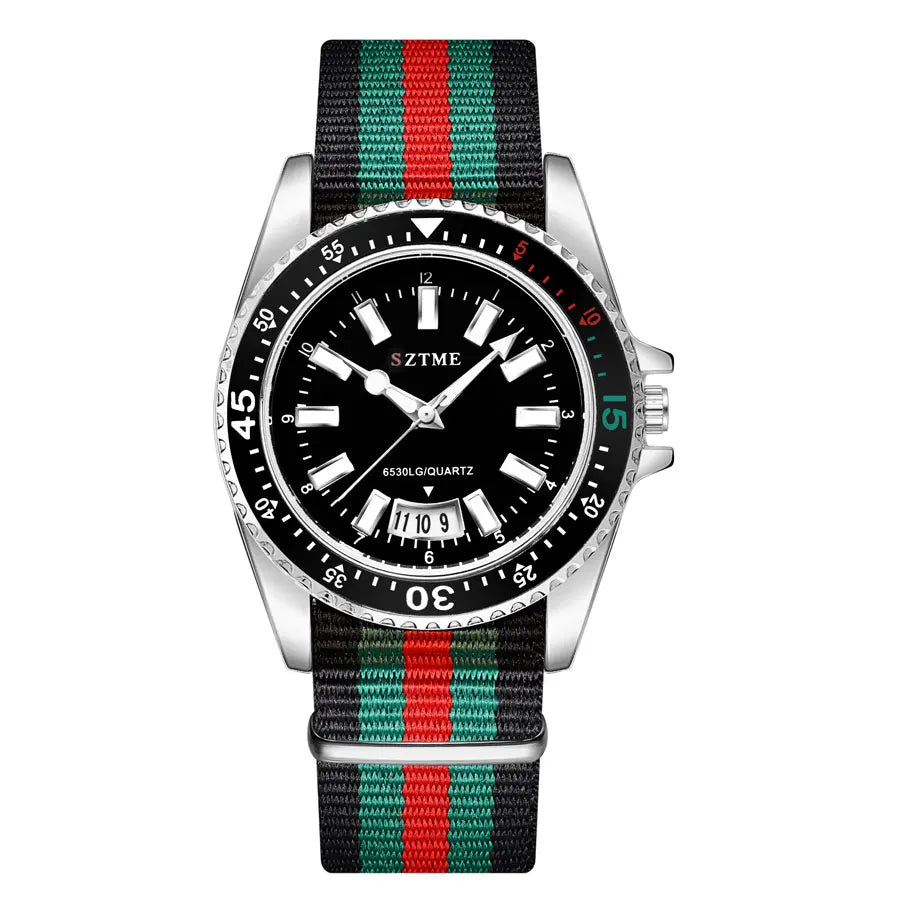 Men's nylon strap calendar watch