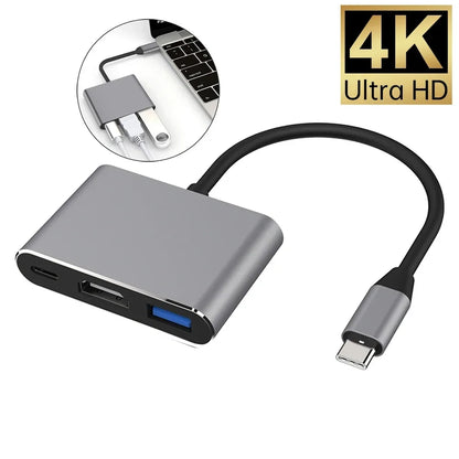 Type C To HDMI 3 in 1 USB Cable Converter