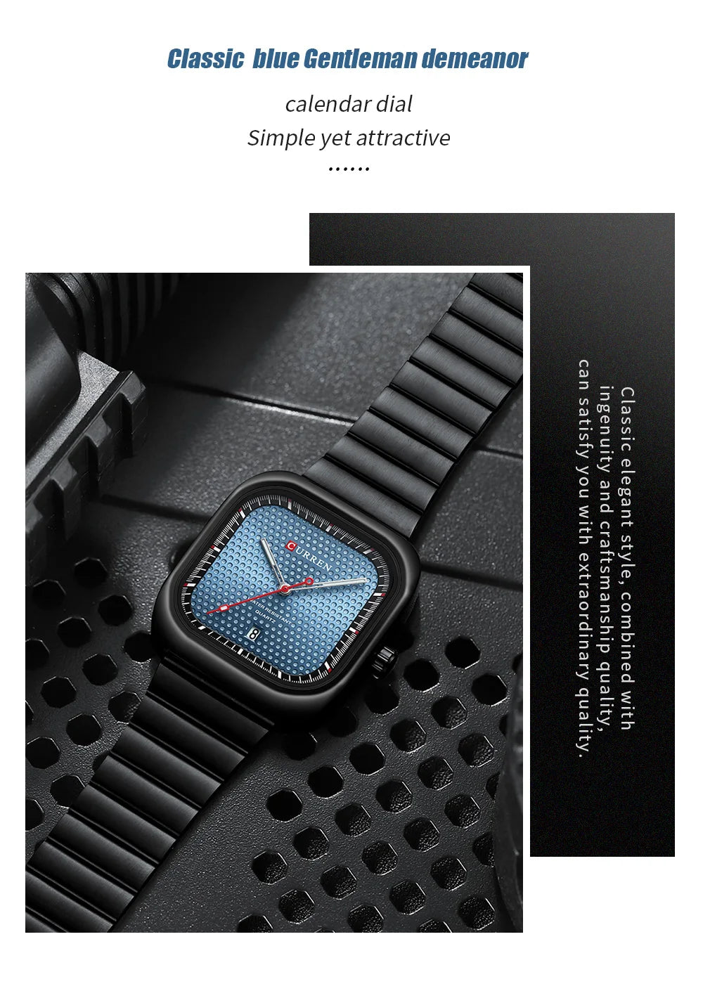 CURREN Simple Business Square Quartz Watch