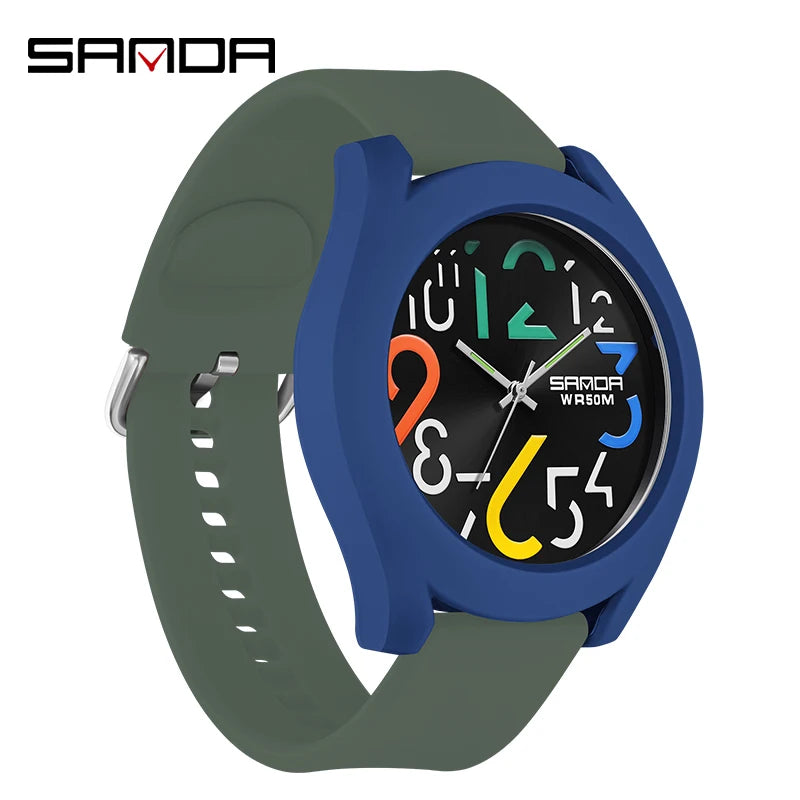Sanda Men'S Watch Silicone Strap