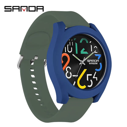 Sanda Men'S Watch Silicone Strap