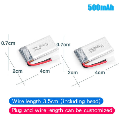 3.7V 160mAh 250mAh 300mAh 500mAh RC Palne Rechargeable lipo Battery for Remote Control FX620 FX820 F22 SU57 Mige530 Airplanes