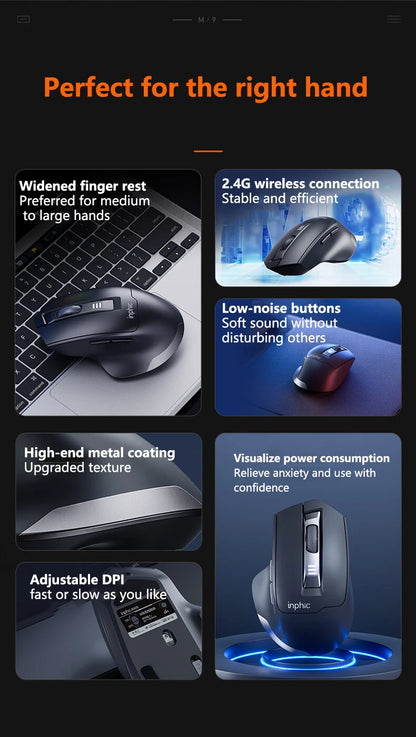 INPHIC M9 2.4G Wireless Mouse Rechargeable