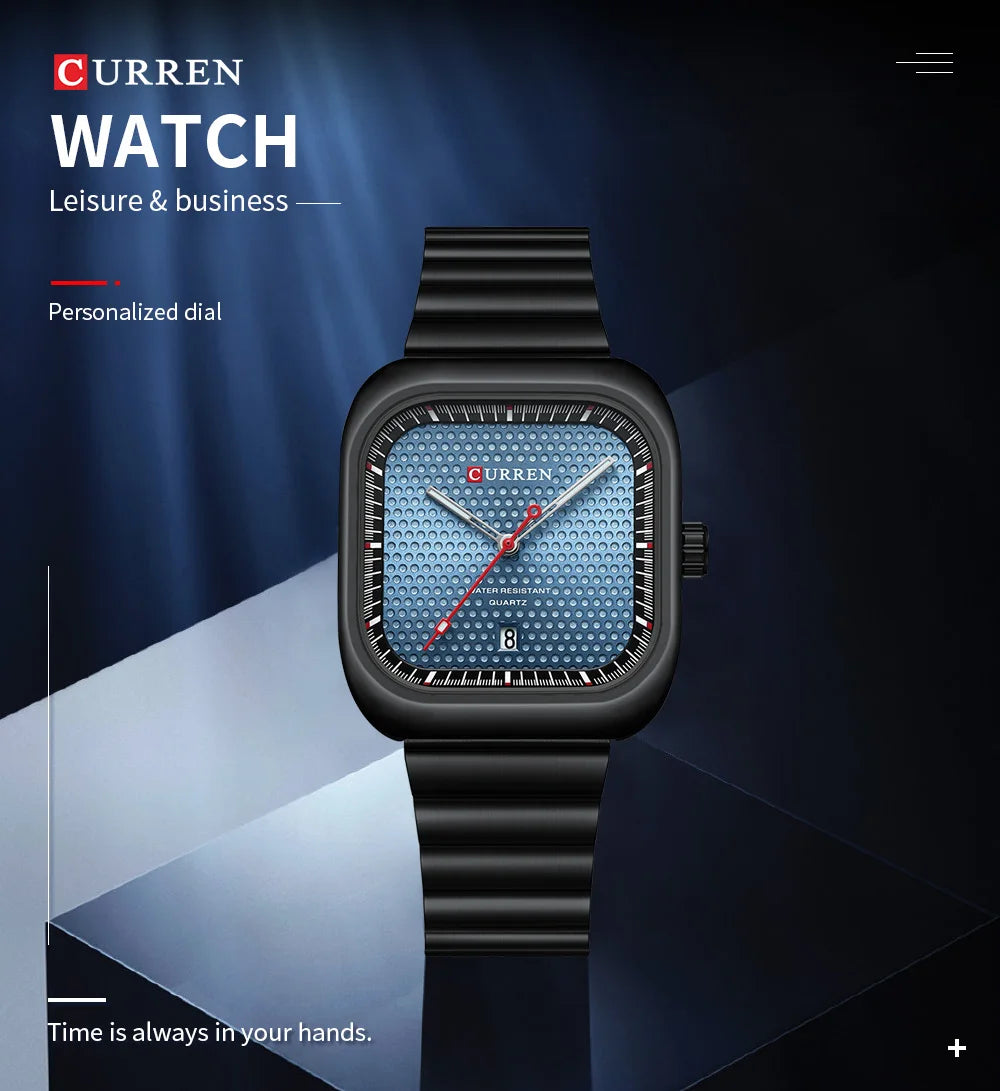 CURREN Simple Business Square Quartz Watch