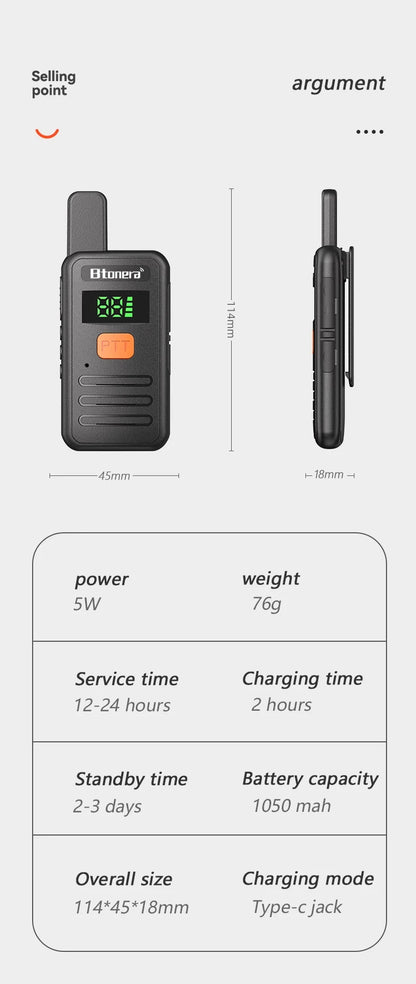 BTDX Mini Walkie Talkie