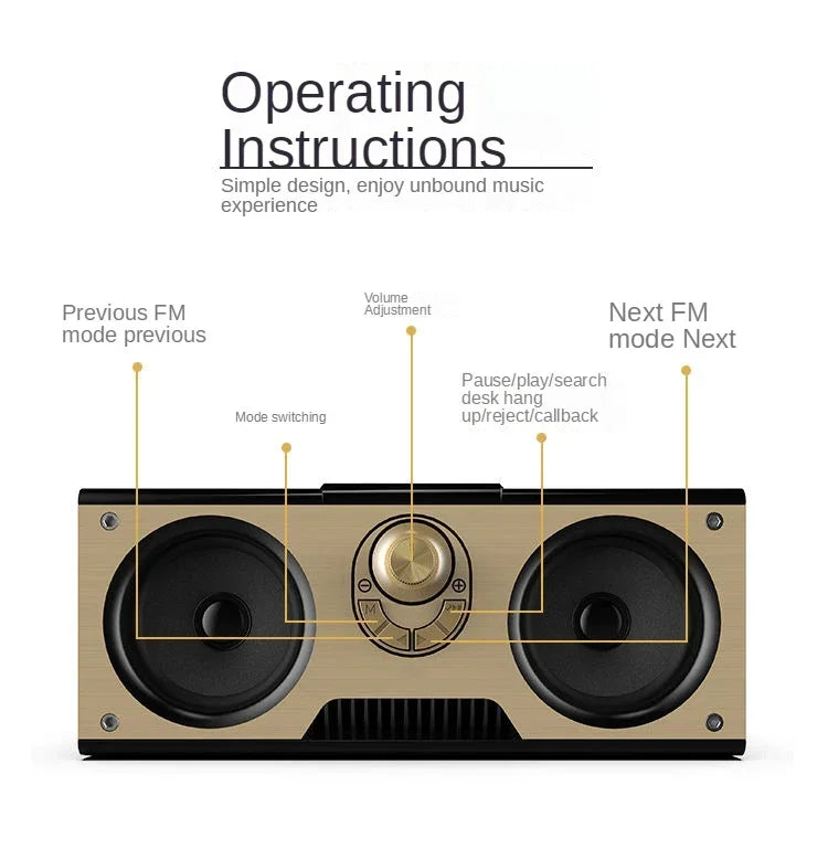 Retro KM-7 Wooden Bluetooth Speaker