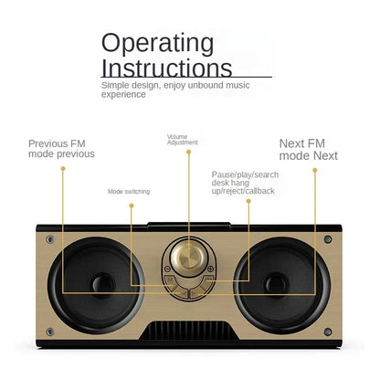 Retro KM-7 Wooden Bluetooth Speaker