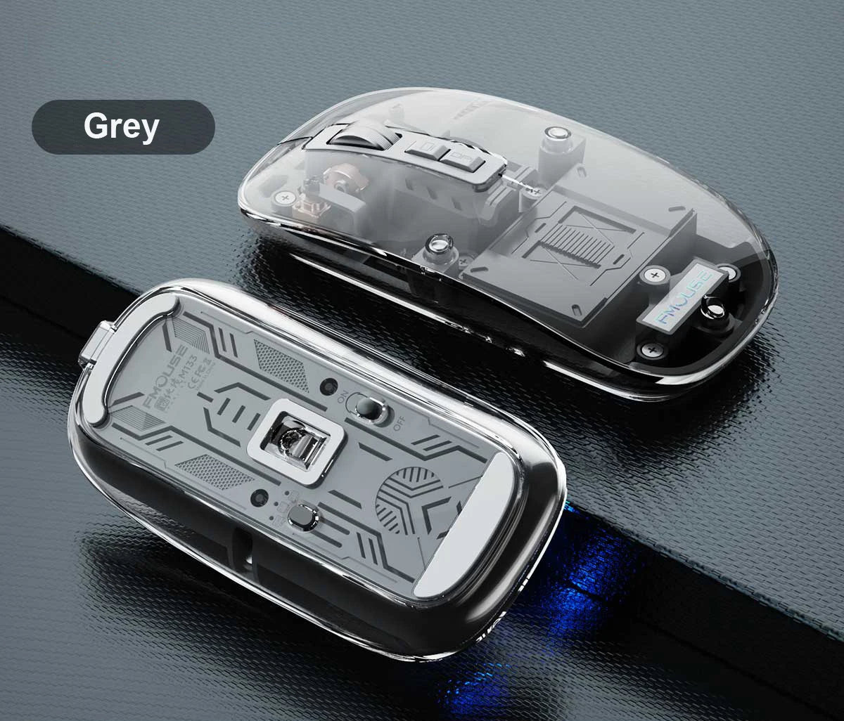 Transparent Magnetic Triple Mode Wireless Mouse