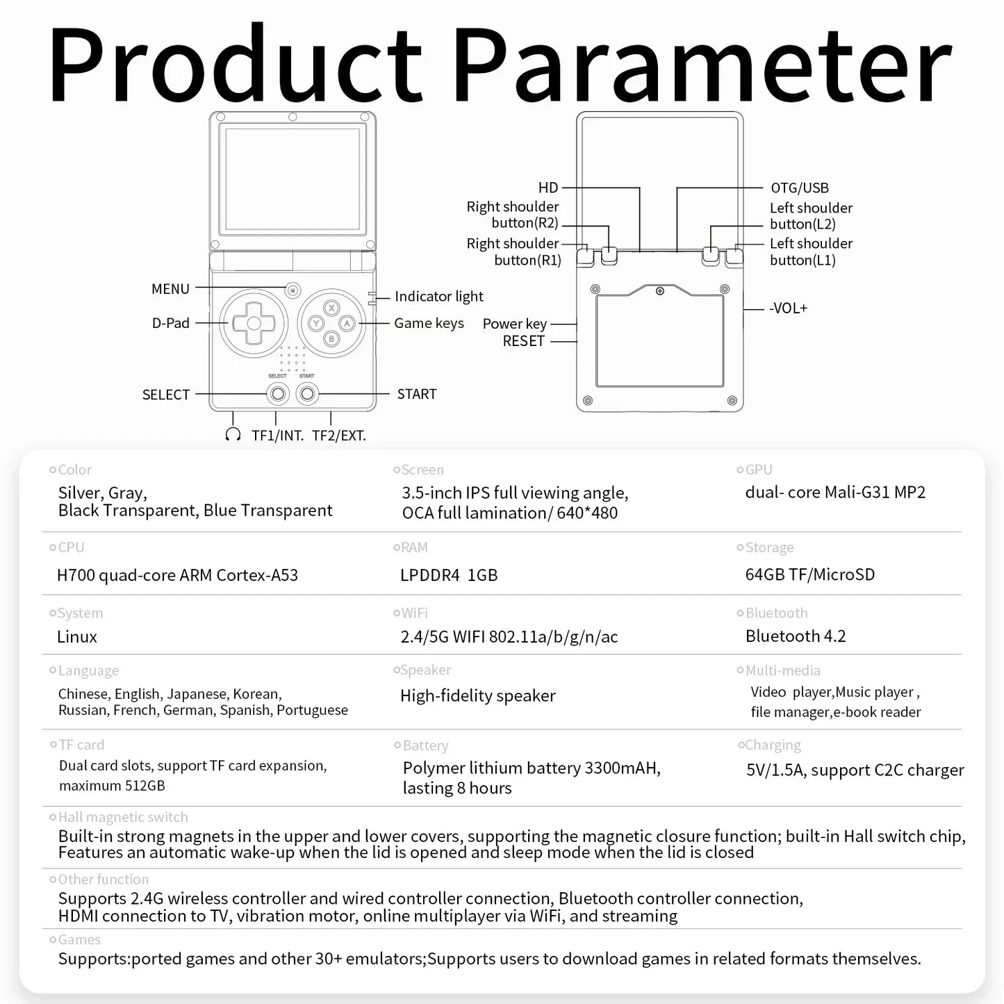 ANBERNIC RG35XXSP Flip Handheld Game Consoles