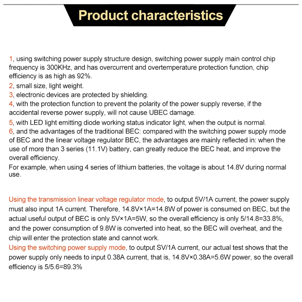 UBEC 3A /5A /7A /15A Lowest RF Noise BEC Full Shielding Antijamming Switching Regulator for RC quadcopter Multicopter
