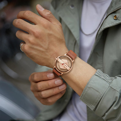 TOMI Fashionable and Minimalist Men's Leather Watch Strap