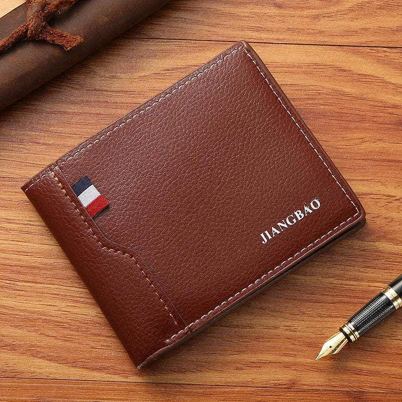 Men's Short Bifold Leather Wallet