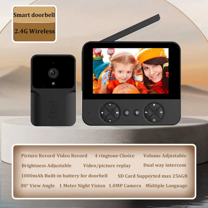 Mirixi Wireless 4.3 Inch IPS Video Doorbell with Camera