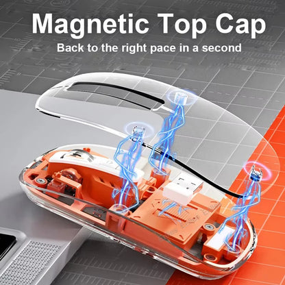 Transparent Magnetic Triple Mode Wireless Mouse