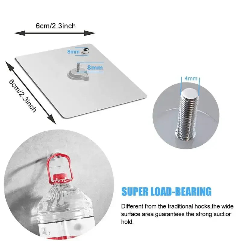 10pcs Detachable Self Adhesive Wall Screw Hook