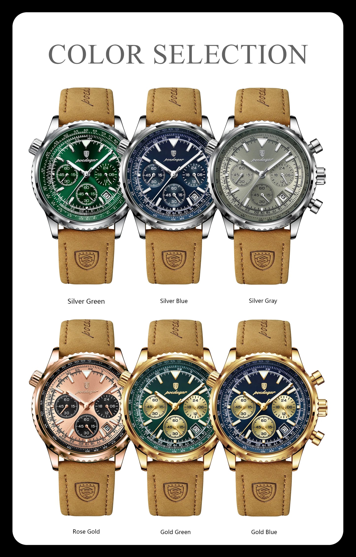 POEDAGAR Luxury Men Quartz Watch