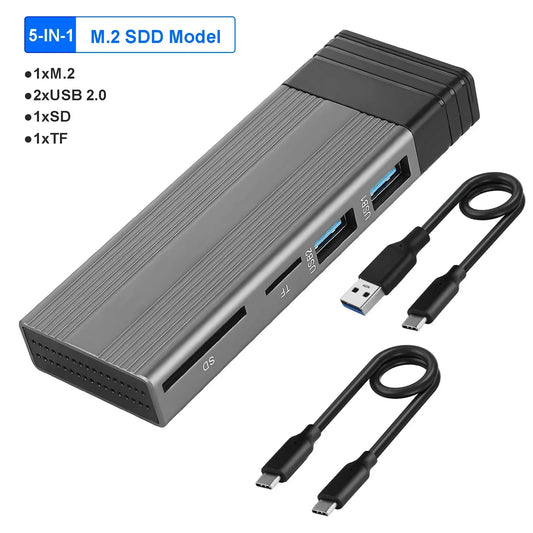 8-in-1 USB C Hub with Storage