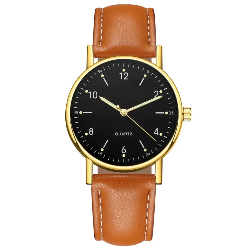 Number Strap Minimal Round Dial Watch