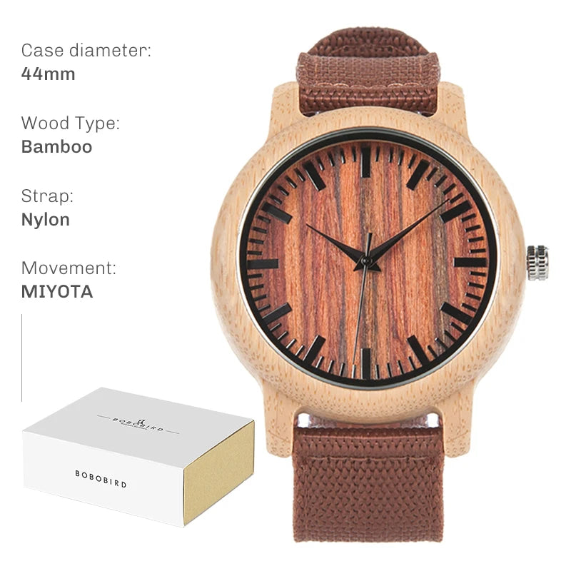 BOBO BIRD Wooden Analog Wristwatche