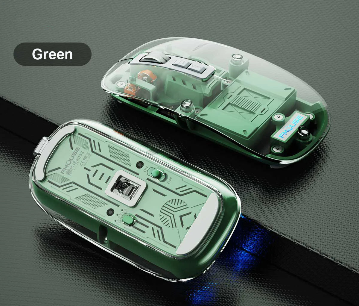 Transparent Magnetic Triple Mode Wireless Mouse