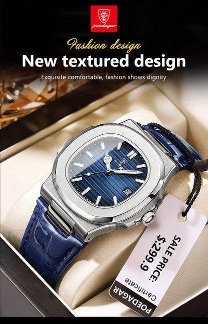 POEDAGAR Top Luxury Square Men Watch
