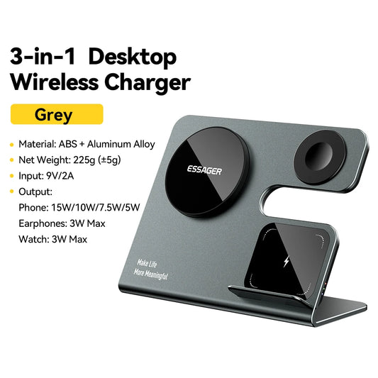 Essager 3 in 1 Magnetic Wireless Charger