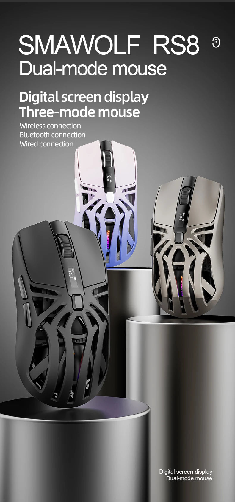 SMAILWOLF RS8 1000Hz Bluetooth Mouse