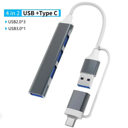 7 Ports USB A C Hub Concentrator