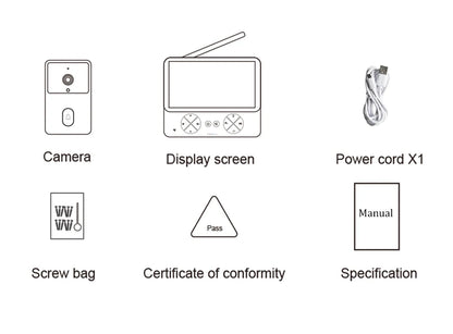 Mirixi Wireless 4.3 Inch IPS Video Doorbell with Camera