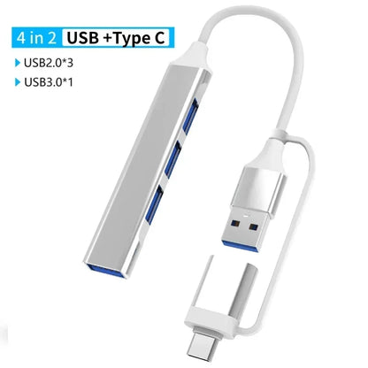 7 Ports USB A C Hub Concentrator