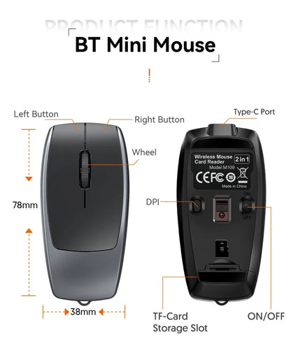 Card Reader Mini Wireless Bluetooth Mouse