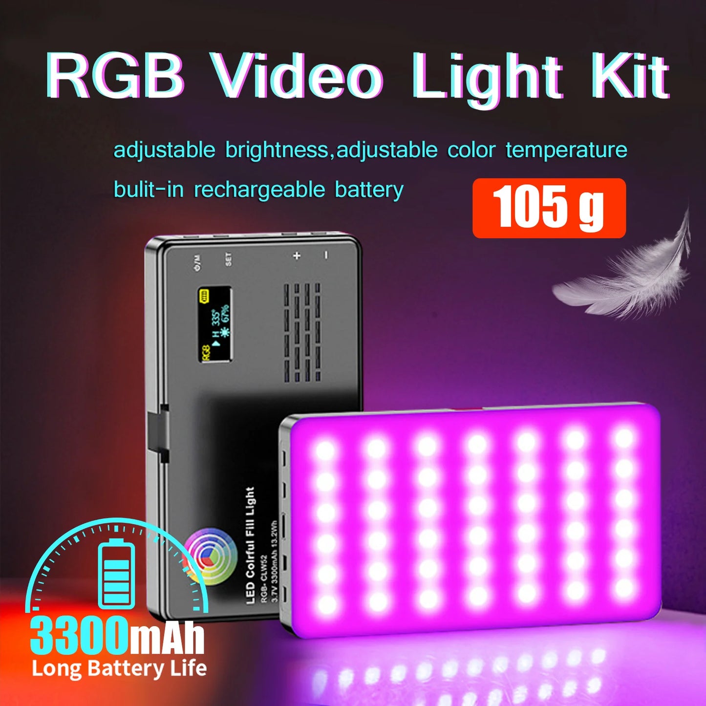 RGB LED Camera Light Full Color Output