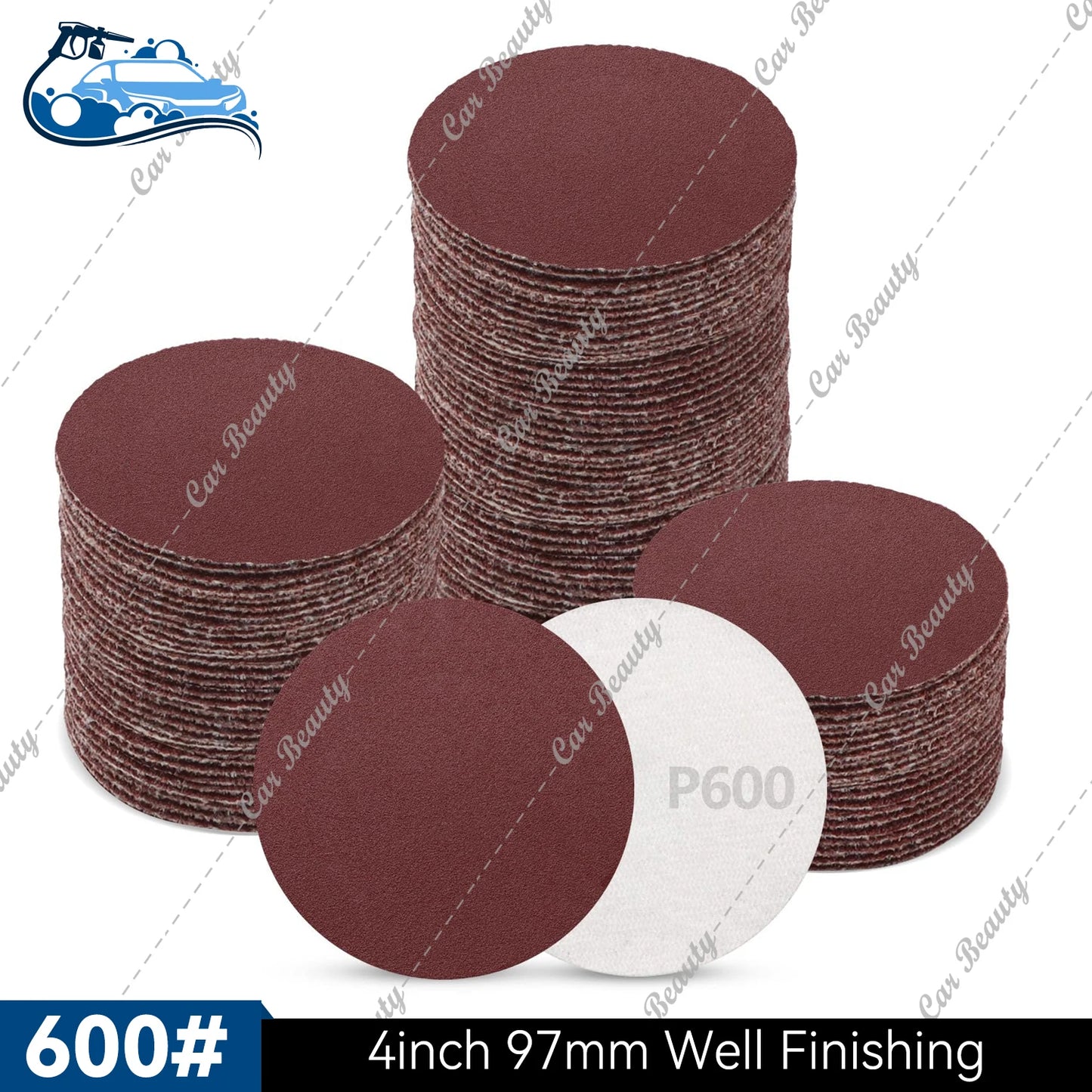 97mm 4inch Hook & Loop Round Sanding Disc Pad 60/80/100/150/180/240/320/400/600/800/1000/2000/3000/5000 Assorted Grits Sandpaper