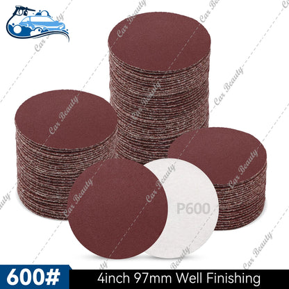 97mm 4inch Hook & Loop Round Sanding Disc Pad 60/80/100/150/180/240/320/400/600/800/1000/2000/3000/5000 Assorted Grits Sandpaper