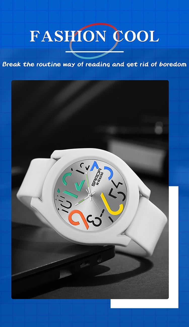 Sanda Men'S Watch Silicone Strap