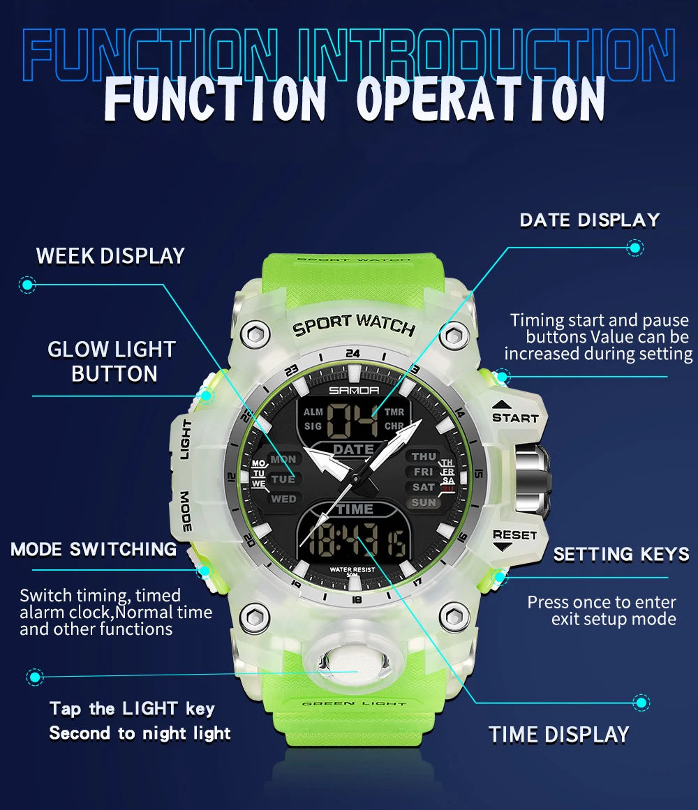 Simple Night Waterproof Sports Electronic Watch