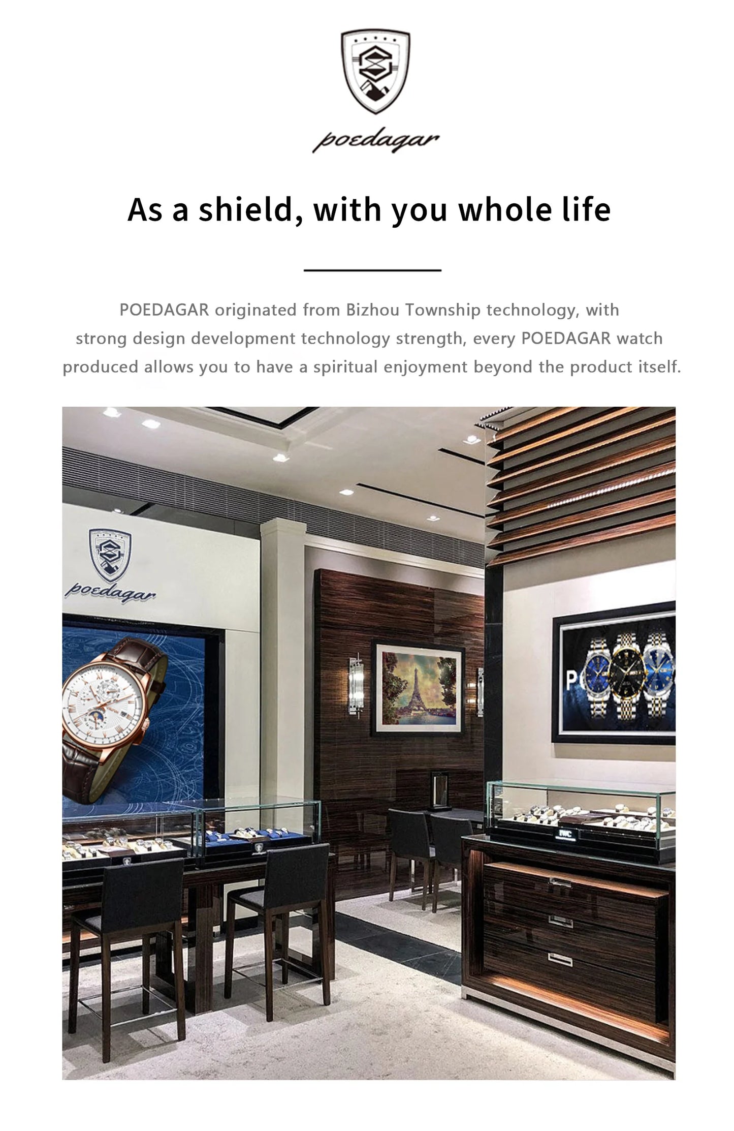 POEDAGAR Top Luxury Square Men Watch