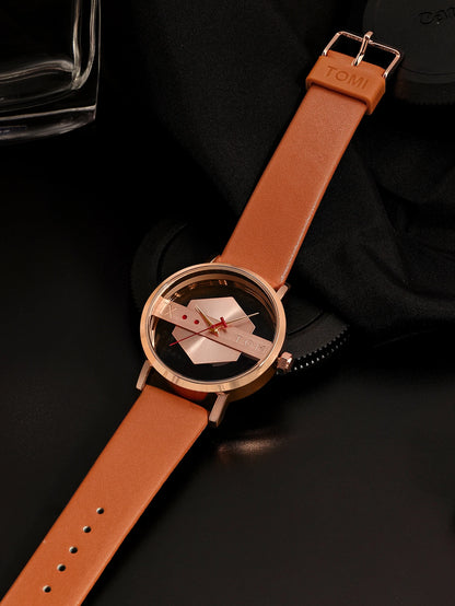 TOMI Fashionable and Minimalist Men's Leather Watch Strap