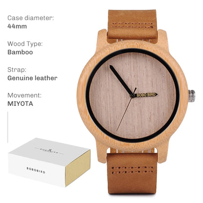 BOBO BIRD Wooden Analog Wristwatche