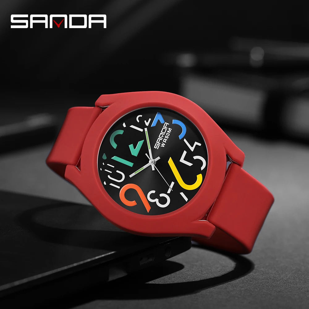 Sanda Men'S Watch Silicone Strap