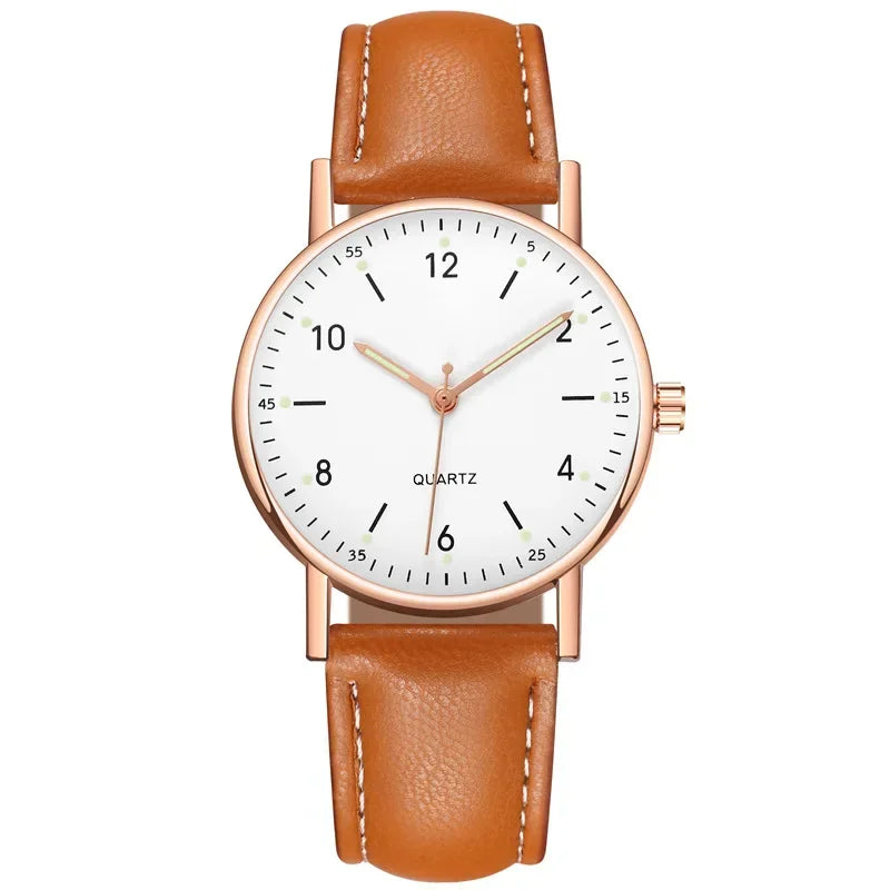 Number Strap Minimal Round Dial Watch