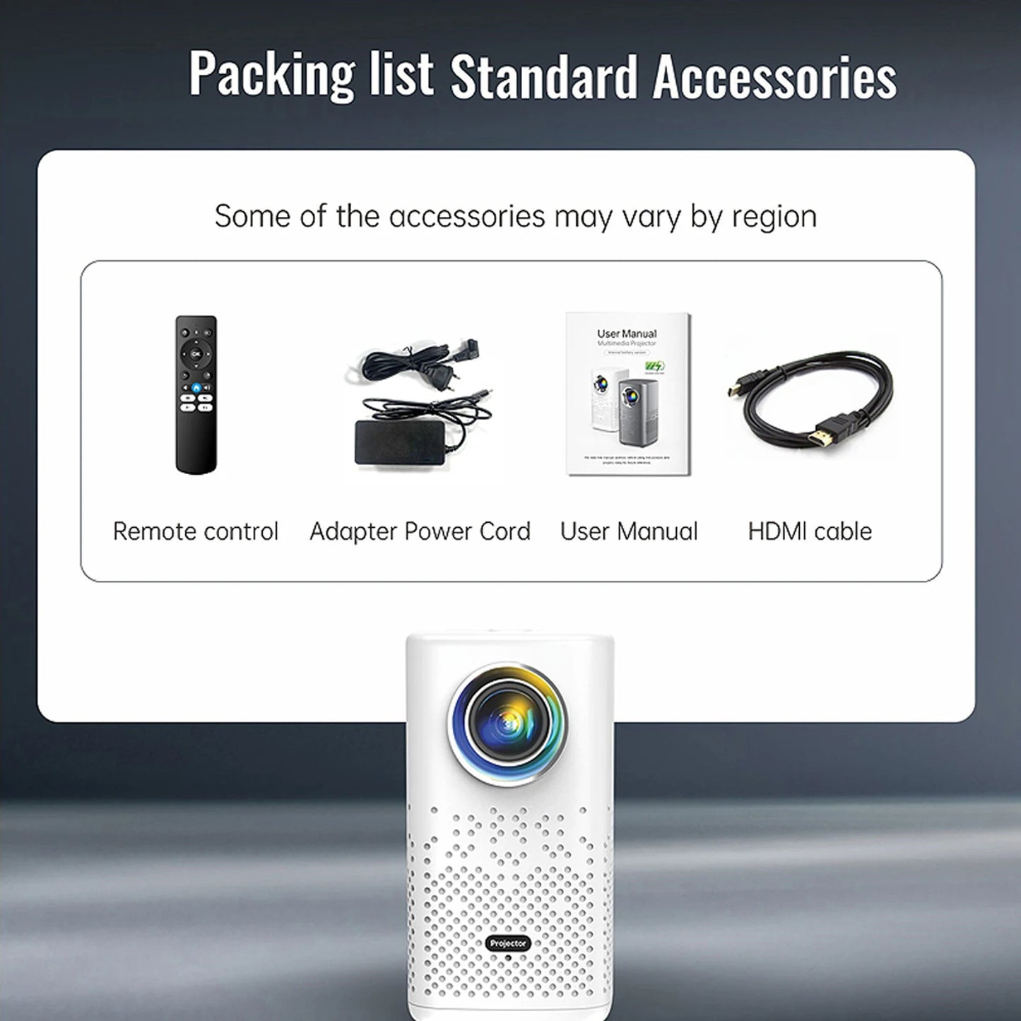 WOOPKER Portable Projector with Built-in Battery