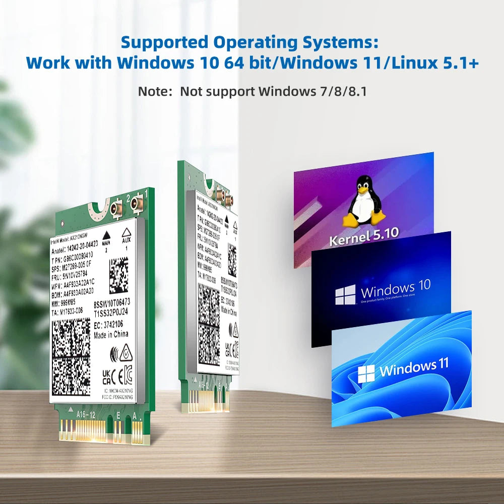 Dual Band AX210 Bluetooth WiFi Card