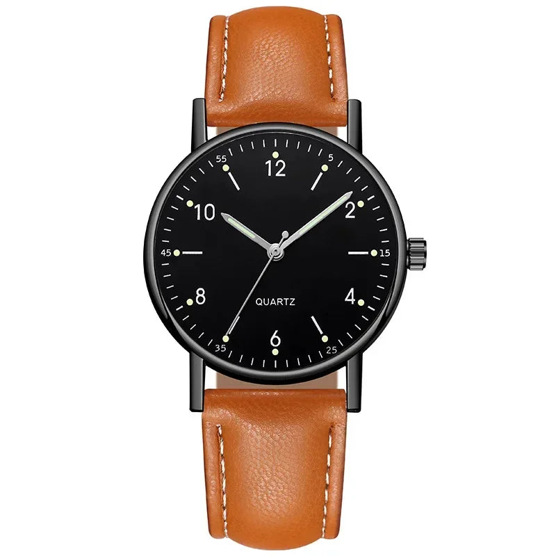 Number Strap Minimal Round Dial Watch