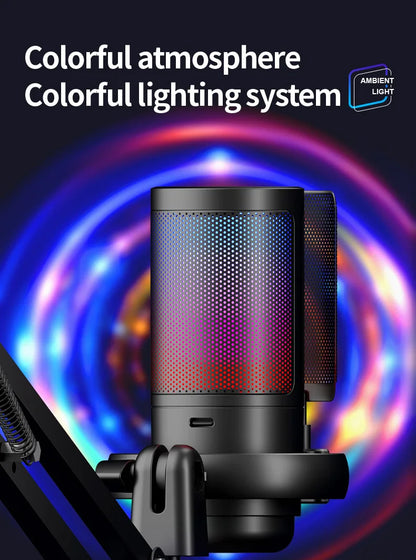 USB Condenser Microphone With Metal Boom Stand