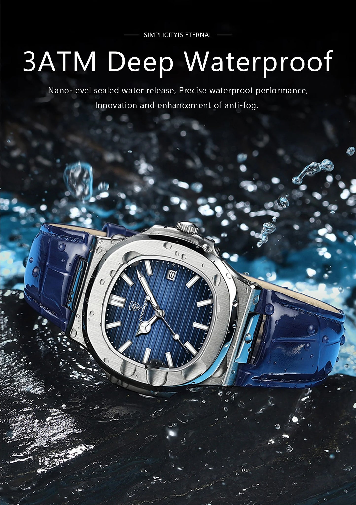 POEDAGAR Top Luxury Square Men Watch