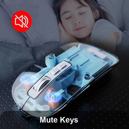Transparent Magnetic Triple Mode Wireless Mouse