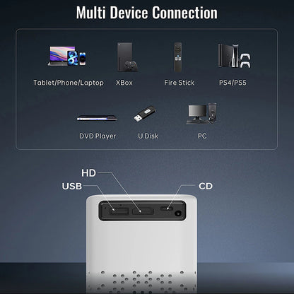 WOOPKER Portable Projector with Built-in Battery